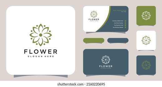 flower nature logo design template vector