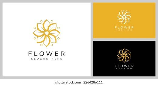 flower nature logo design template vector