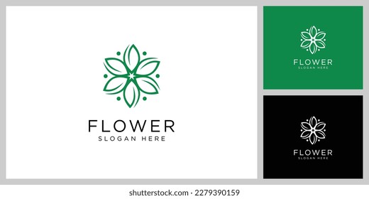flower nature logo design template vector
