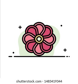 Flower, Nature, Plant, Spring  Business Flat Line Filled Icon Vector Banner Template