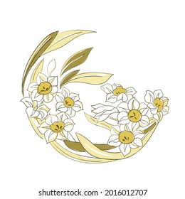 flower nature view vector sketch illustration japanese chinese oriental line art card