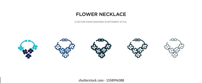 flower necklace icon in different style vector illustration. two colored and black flower necklace vector icons designed in filled, outline, line and stroke style can be used for web, mobile, ui