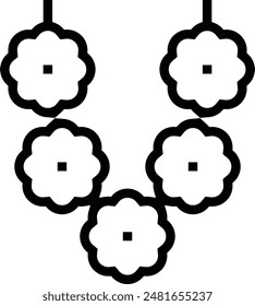 flower necklace icon. Thin linear style design isolated on white background