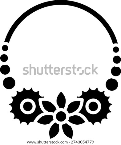 Flower necklace Icon Vector Design