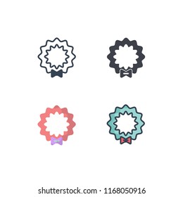 flower necklace icons vector with four different style