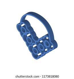 Flower necklace isometric left top view 3D icon