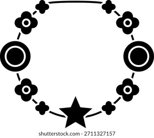 Collar de flores Línea Vector Icon Design