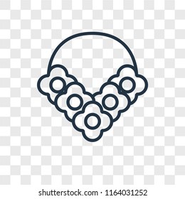 Flower necklace vector icon isolated on transparent background, Flower necklace logo concept