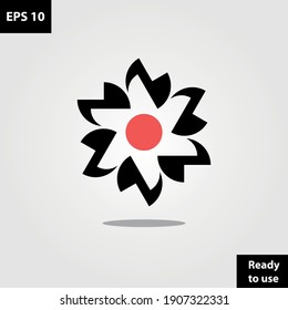 Flor con marca de logotipo de espacio negativo, diseño de plantilla vectorial de logotipo. Listo para usar, fácil de editar.