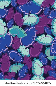  flower  neon colors tropical leaf printed  design on black background