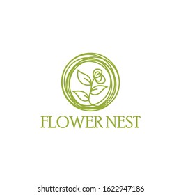 flower nest logo vector illustration