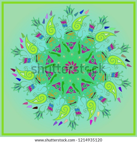 Flower new multicolor abstract magical mandala.
