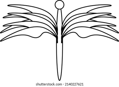 flower nice line flag icon bw