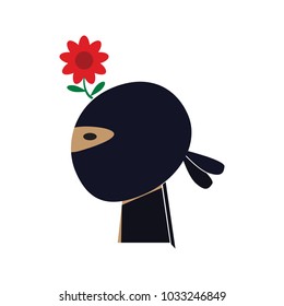 Flower Ninja Logo Icon Design