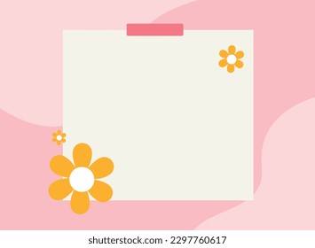 Nota De Flor Cuta En La Celebración O Invitación De Fondo De Color Rosa