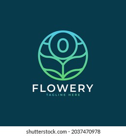 Blume Nummer 0 Logo Design Template Element. EPS10-Vektorgrafik