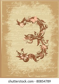 Flower number on grunge