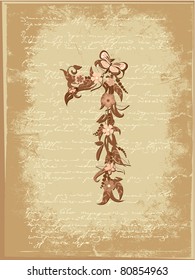 Flower number on grunge