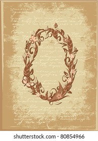 Flower number on grunge