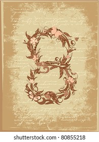 Flower number on grunge