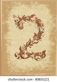Flower number on grunge