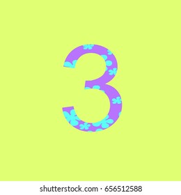 Flower number three. Floral element.Green background