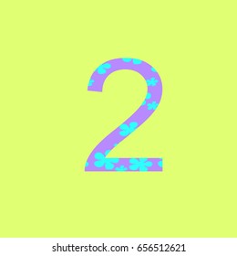 Flower number two. Floral element.Green background