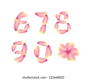 Flower numbers set 6,7,8,9,0