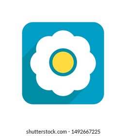 Flower, object isolated on white background. Logo or icon for design. Illustration