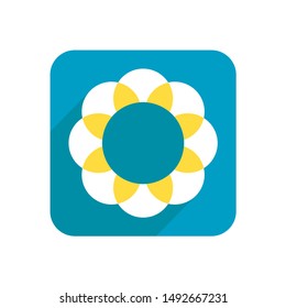 Flower, object isolated on white background. Logo or icon for design. Illustration