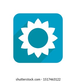 Flower, object isolated on white background. Logo or icon for design.