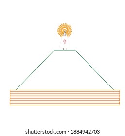 flower offering to the virgin of pilar in zaragoza spain, illustration for web and mobile design.