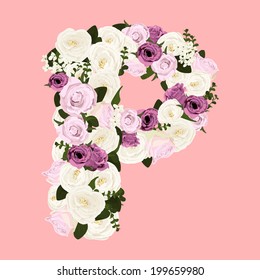 Flower on alphabet style set.