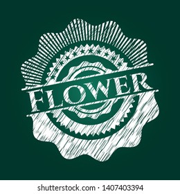 Flower on blackboard. Vector Illustration. Detailed.