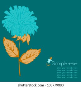 Flower on blue background