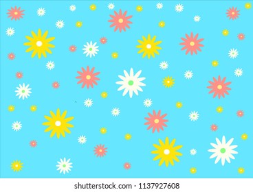 flower on blue background