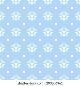 Blume auf blauem, nahtlosem Muster-Hintergrund