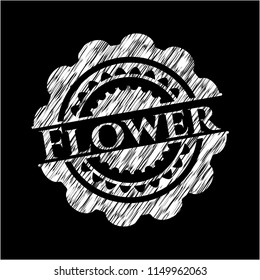Flower on chalkboard