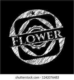 Flower on chalkboard