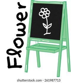 flower on the chalkboard