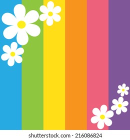 Flower on color bar background