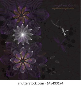 Flower on grange background