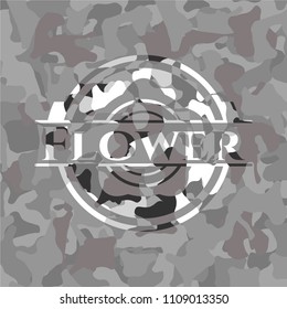  Flower on grey camouflage texture
