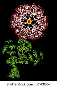 flower on isolated background.. Illustration.