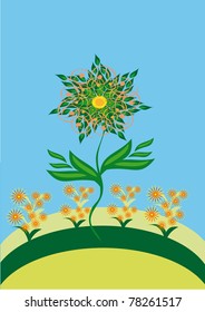 flower on isolated background. vector Illustration.