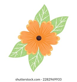 flower on leaves icon isolated