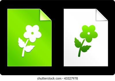Flower on Paper Set Original Vetor Illustration AI 8 Compatible File (Flor no conjunto de papel - arquivo compatível com AI 8)