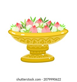 Flower on pedestal tray vector.
