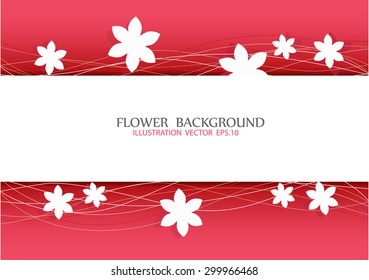 Flower on red background vector. Also available in raster.