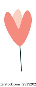 Flower On Stem Vector Illustration